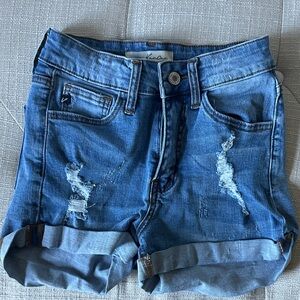 KanCan Light Blue Ripped Jean Shorts